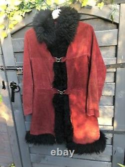 Vintage Real Leather Suede Fur Coat Pennylane Jacket Uk Afghan Saks Simone