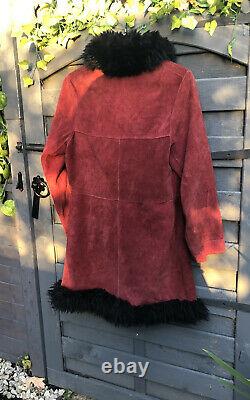 Vintage Real Leather Suede Fur Coat Pennylane Jacket Uk Afghan Saks Simone