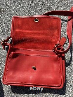 Vintage Red Coach Leather Legacy Ramblers Crossbody Shoulder Bag Purse