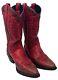 Vintage Red Cowgirl Western Leather Boots Size Women's Size 7 M Made In Usa