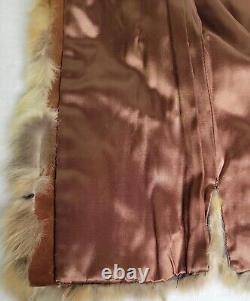 Vintage Red Fox Fur Coat Patchwork & Suede Trim size Small