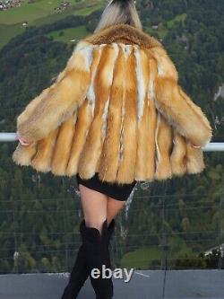 Vintage Red Fox Fur Short Jacket Jackets S Fast Shipping