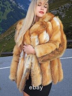 Vintage Red Fox Fur Short Jacket Jackets S Fast Shipping