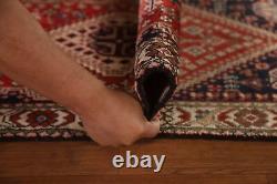 Vintage Red/ Ivory Abadeh Tribal Runner Rug 2'x5' Wool Hand-made Hallway Carpet