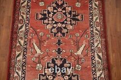 Vintage Red/ Ivory Ardebil Runner Rug 4x11 Wool Hand-knotted Hallway Carpet