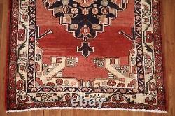 Vintage Red/ Ivory Ardebil Runner Rug 4x11 Wool Hand-knotted Hallway Carpet