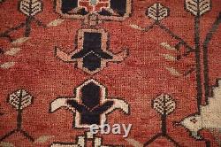 Vintage Red/ Ivory Ardebil Runner Rug 4x11 Wool Hand-knotted Hallway Carpet