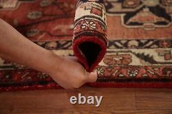 Vintage Red/ Ivory Ardebil Runner Rug 4x11 Wool Hand-knotted Hallway Carpet