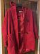 Vintage Red Macintosh Wool Coat Overcoat Womens Pure Peg Loops Slits Hooded