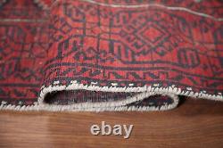 Vintage Red/ Navy Blue Balouch Accent Rug 3x6 Tribal Hand-made Wool Carpet