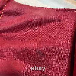 Vintage Red Queen Bridgerton Velvet Beaded Embroidered Bell Sleeve Gown Women M