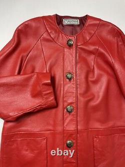 Vintage Red SOFT Leather MOD Retro Deerskin Trading Post USA Coat S M