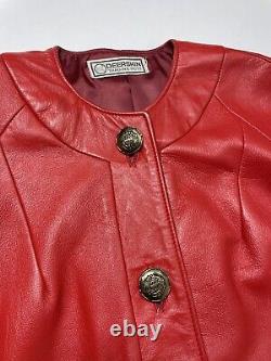 Vintage Red SOFT Leather MOD Retro Deerskin Trading Post USA Coat S M