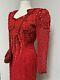 Vintage Red Sequins Dress Size 7/8