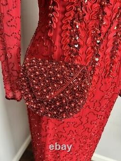 Vintage Red Sequins Dress size 7/8