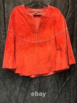Vintage Red Suede Margaret Godfrey Cape Size Small
