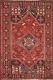 Vintage Red Traditional Area Rug 4x5 Handmade Wool Carpet