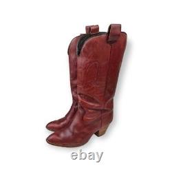 Vintage Red Western Cowboy Boots Size 9 Women