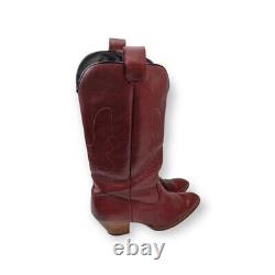 Vintage Red Western Cowboy Boots Size 9 Women