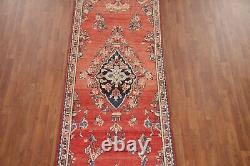 Vintage Red Wool Floral Mahal Runner Rug 3x10 Hand-knotted Wool Carpet