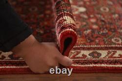 Vintage Red Wool Hamedan Traditional Hand-knotted Hallway Runner Rug 3x16 Carpet