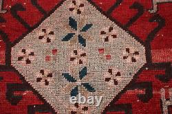 Vintage Red Wool Heriiz Narrow Runner Rug 2x9 Hand-knotted Tribal Hallway Carpet