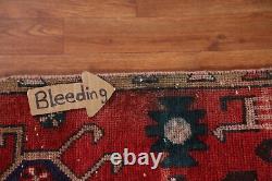 Vintage Red Wool Heriiz Narrow Runner Rug 2x9 Hand-knotted Tribal Hallway Carpet