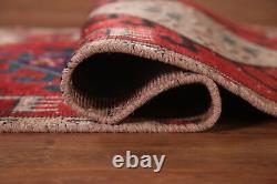 Vintage Red Wool Heriiz Narrow Runner Rug 2x9 Hand-knotted Tribal Hallway Carpet