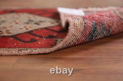 Vintage Red Wool Heriiz Narrow Runner Rug 2x9 Hand-knotted Tribal Hallway Carpet