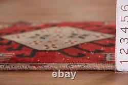 Vintage Red Wool Heriiz Narrow Runner Rug 2x9 Hand-knotted Tribal Hallway Carpet