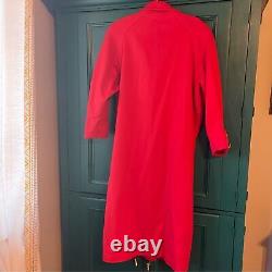 Vintage Red Wool Long Coat Jacket Sz Medium 6-8 oversize Andrea