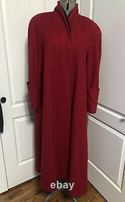 Vintage Red Wool Statement Coat iLie Wacs High Collar Womens Small Unión Made