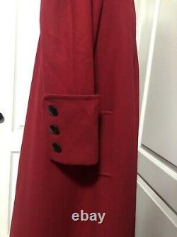 Vintage Red Wool Statement Coat iLie Wacs High Collar Womens Small Unión Made