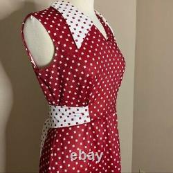 Vintage Red and White Polka Dot Maxi Dress