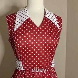 Vintage Red and White Polka Dot Maxi Dress