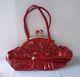 Vintage Renato Angi Italy Red Leather Handbag Rosettes