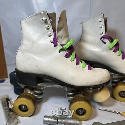 Vintage Riedell Red Wing Womens White Roller Skates Sure-Grip With Original Box