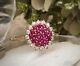 Vintage Ring Gold 585 14k Raspberry Ruby Women's Jewelry Ukriane Old Rare 2.22gr