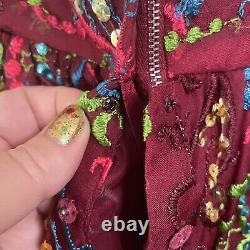 Vintage Royal Ltd Gown Handmade Sequins Paisley Embroidered Women's Size 10