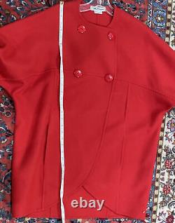 Vintage Salvatore Ferragamo Red Color Wool Coat Size XS