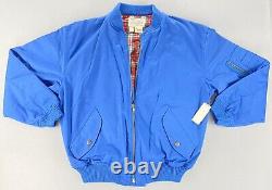 Vintage Sears Womens Bomber Jacket Blue Large Style 0171 Red Plaid Discontinued