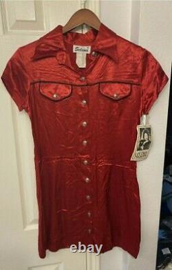 Vintage Selena Quintanilla Boutique Dress Red Button Up Size 7/8 NWT