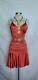 Vintage Sexy Plein Sud Red Silk Draped Dress Size S