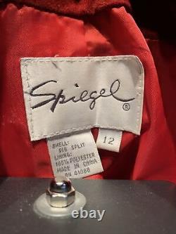 Vintage Spiegel Circa Red Fringe Tassel Suede Western Leather Jacket Womens 12