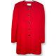 Vintage St John Womens 12 Red Santana Knit Long Cardigan Jacket Shoulder Pads