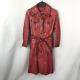 Vintage Suburban International Coat Womens Small Red Leather Long 60s Gogo Mod