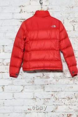 Vintage The North Face Puffer Embroidered Logo down Jacket Red