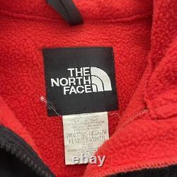 Vintage The North Face Womens Medium Spell Out Denali Fleece Jacket Red Black