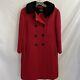 Vintage Thorpe Fur Mink Lined Red Peacoat Coat S/m Classic Jackie O