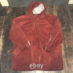 Vintage Timberland Mens Womens Red Suede Jacket Size Small Shoulder Pads Heavy